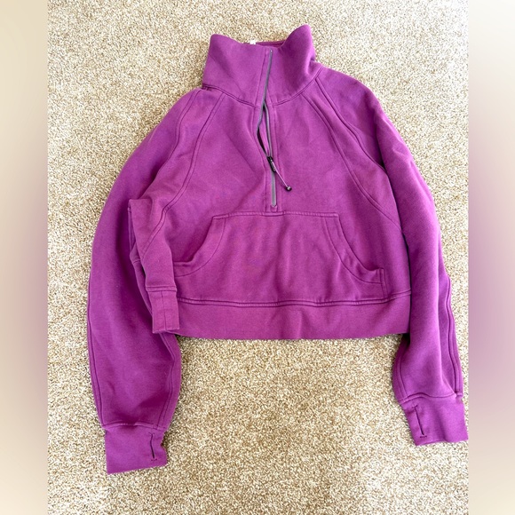 lululemon athletica Tops - Lululemon Purple Half Zip Scuba Oversized Funnel Neck